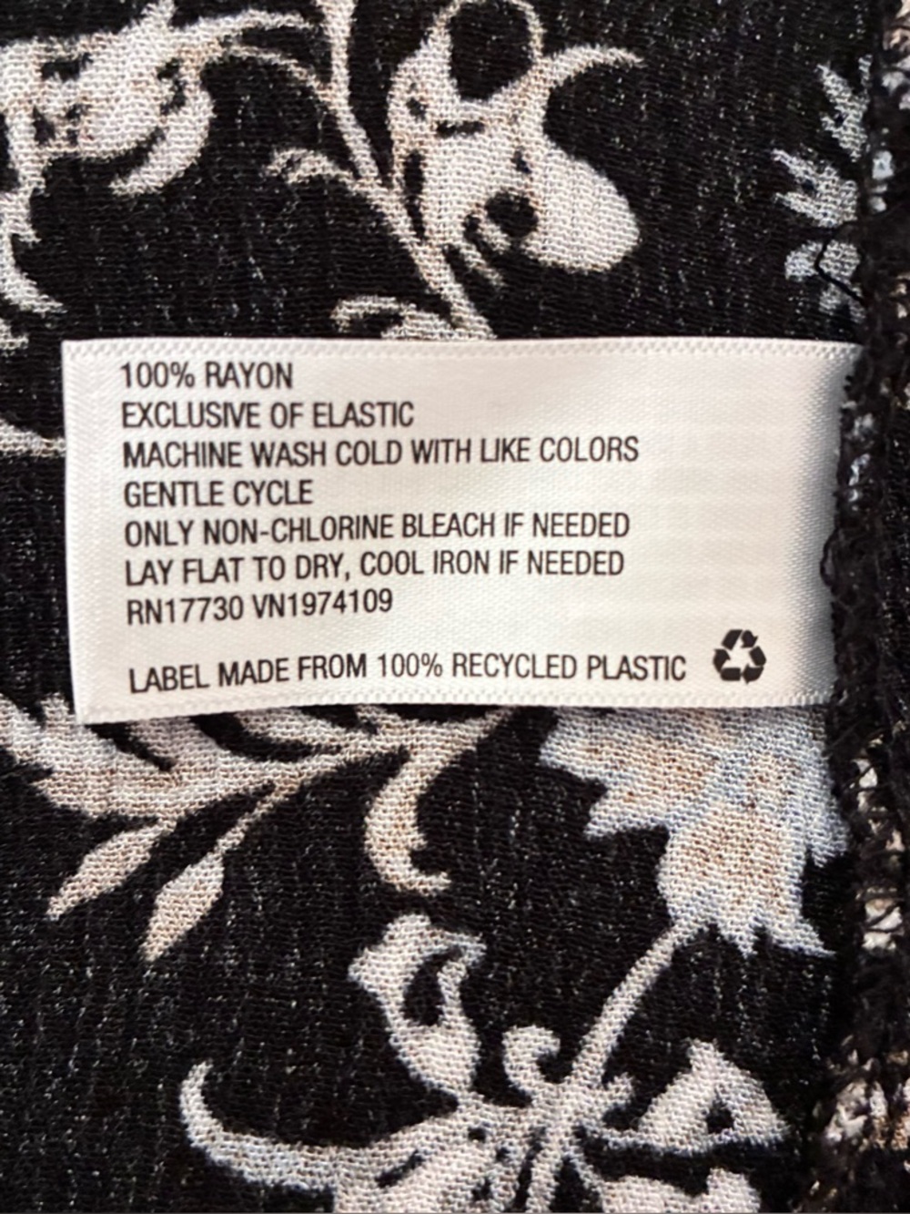 Knox Rose Black Floral Smocked Waist Handkerchief Hem Midi Dress Size L - Picture 11 of 11
